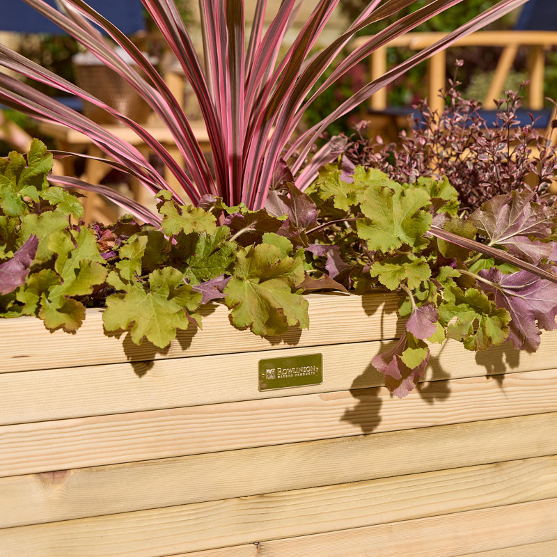 Wood Planter Box, 37 cm H x 120 cm W x 40 cm D