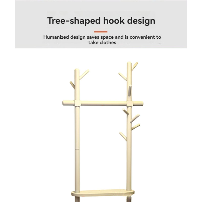Simplifier les vêtements en bois massif et le porte-chapeau, Blanc