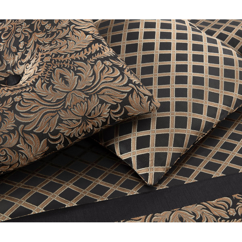 Lisbon 7 Piece Floral Medallion Jacquard Comforter Set, California King Comforter + 6 Additional Pieces
