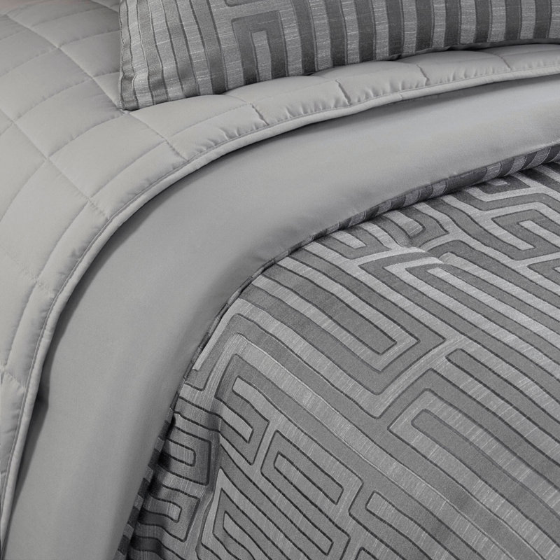 Ensemble d'édredon jacquard de luxe 10 pièces 10 pièces gris