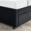 Pleine grandeur, velours, cadre de lit, design, deux tiroirs de rangement, corps de lit confortable et ajustable, lit de jour rembourré noir avec décoration de chambre à coucher et moderne pour une utilisation