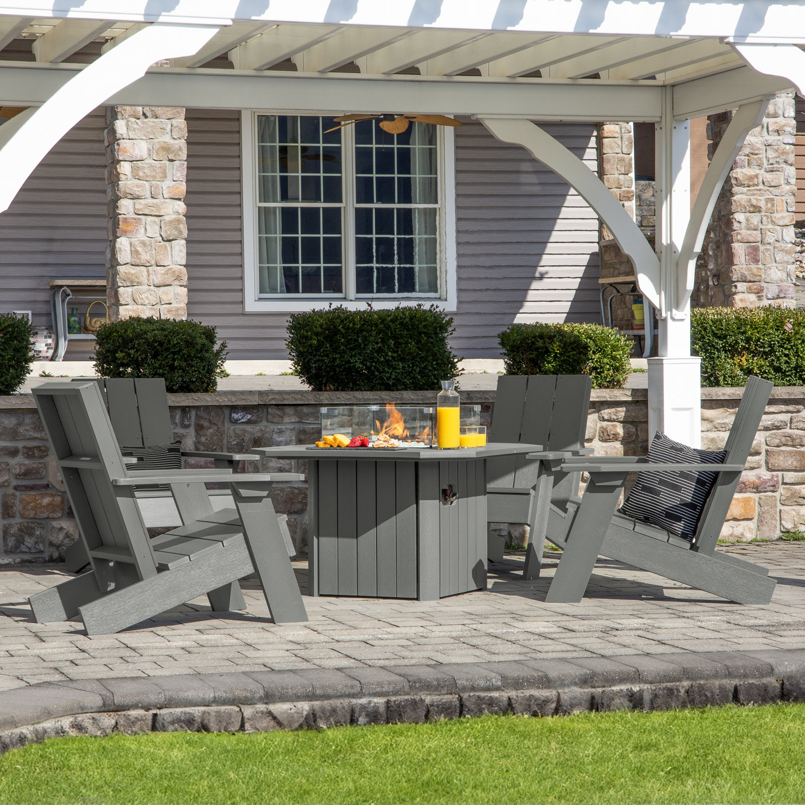 Outdoor Adirondack Set, Coastal Teak