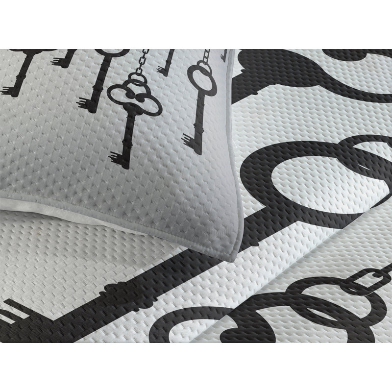 Modern & Contemporary Polyester Coverlet, Twin Bedspread + 1 Sham