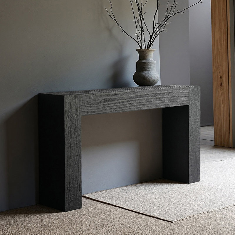 Console en bois massif de style français, H 31,5 po x l 47,2 po x P 11,8 po