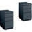 Deep Metal Mobile Pedestal File 3-Drawer Box, Mobile File Cabinet in Charcoal in Set of 2, Black