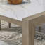 Table de salle à manger l 66 po avec plateau en faux marbre blanc et pieds en chêne, design, 6 places, 38 po de profondeur, 30 tables rectangulaires hautes, finition, style, 6 places, hauteur, +