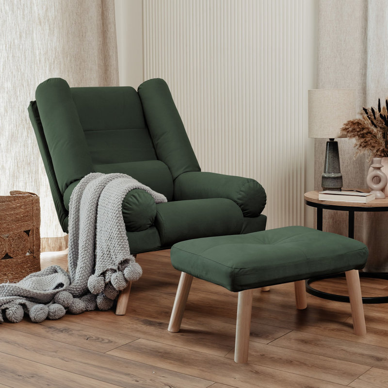 Upholstered Armchair, Green