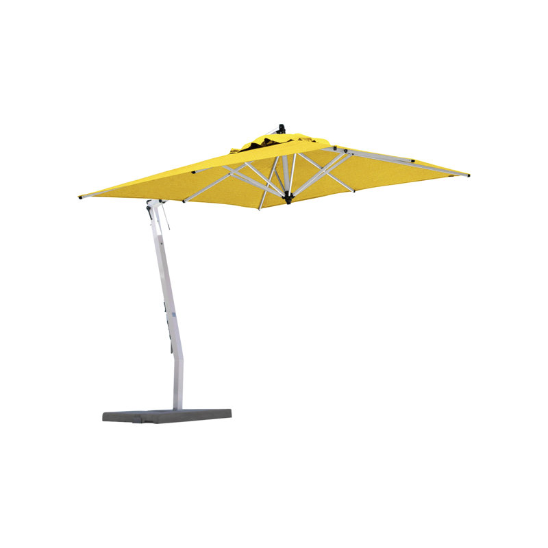 Picollo 10' Square Cantilever Umbrella, Paver Frame, Silver Gray