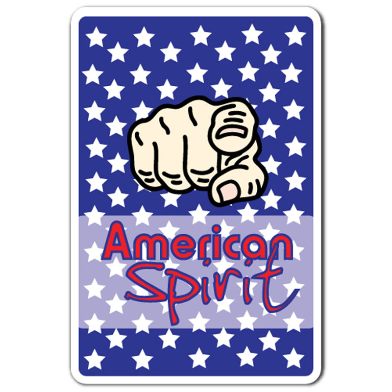 Enseigne de fantaisie Aganlane American Spriit, H 11 po x l 17 po x P 0,1 po