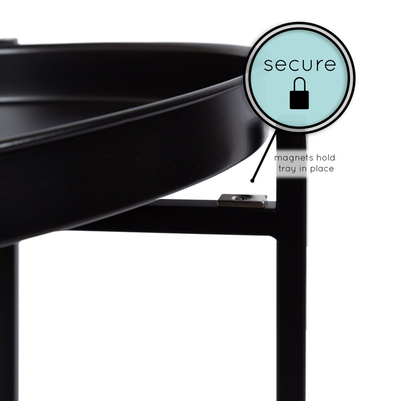 Deliah Tray Top End Table, Black
