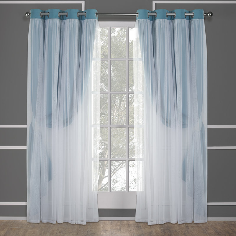 Nunley Room Darkening Curtain Pair, Turquoise, 52" W x 120" L