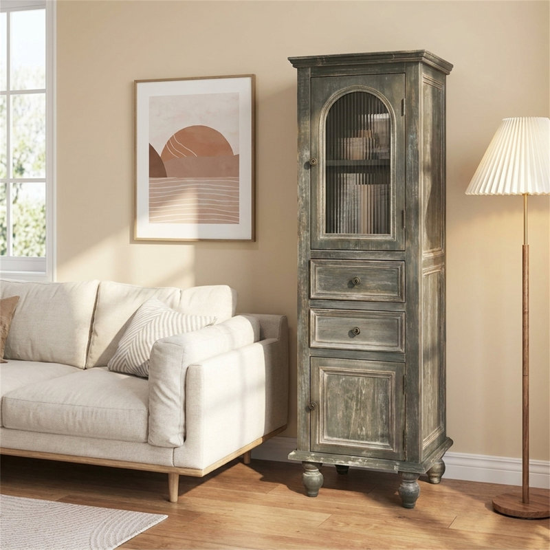 Armoire étroite Farmhouse, Black+ Grey