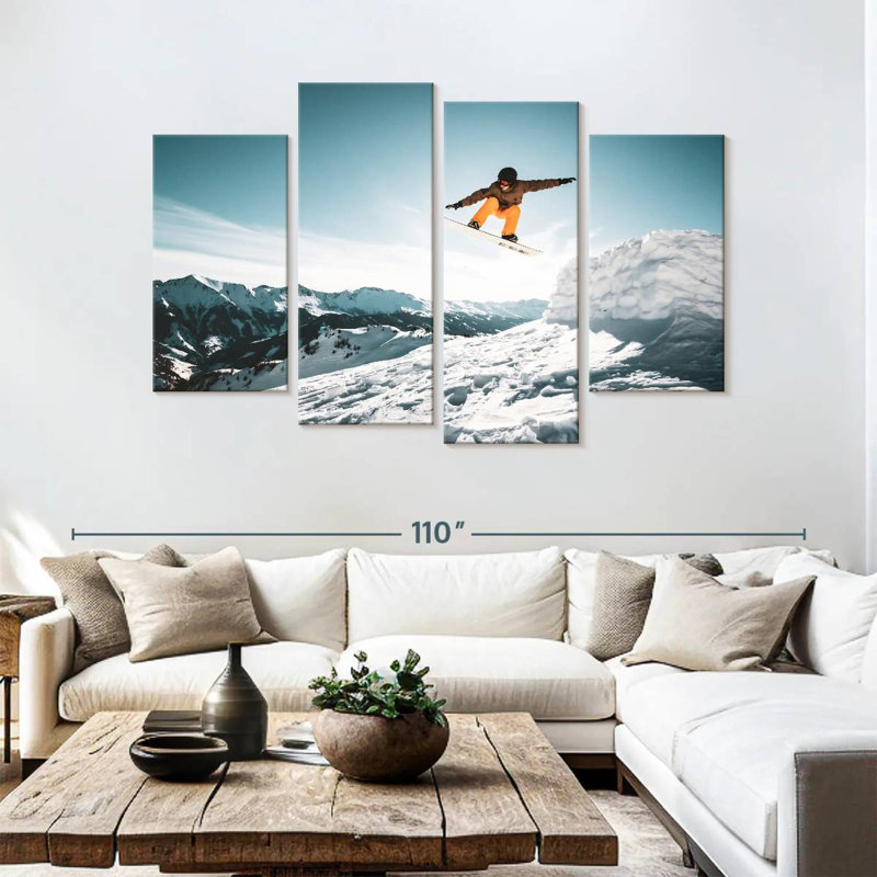 Sirci Snowboarder dans les airs, H 54 po x l 84 po