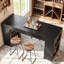 Table de bar rustique de 63 pouces, table de pub à hauteur de comptoir avec tablettes Storge double face, unité de bar rectangulaire pour la cuisine, la salle à manger, le bistro