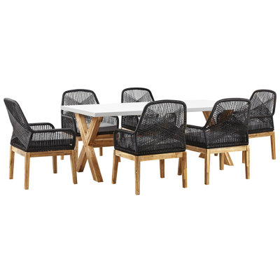 Monsey 6 - Person Patio Dining Set Rectangular Table with Cushions Included
