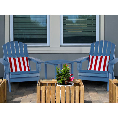 Chaise de patio bleue surdimensionnée en bois massif - pliable pour le jardin, la cour, le porche, la terrasse de la piscine, dans un style pliant