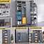 Casiers en métal, armoire à outils de nettoyage avec portes verrouillables, tablettes réglables-1143225804-1143225807