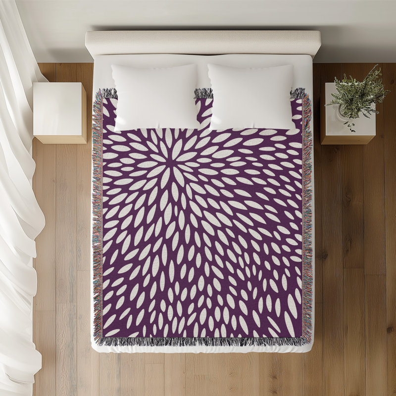 Jeté en coton Addy, 50x60, Violet