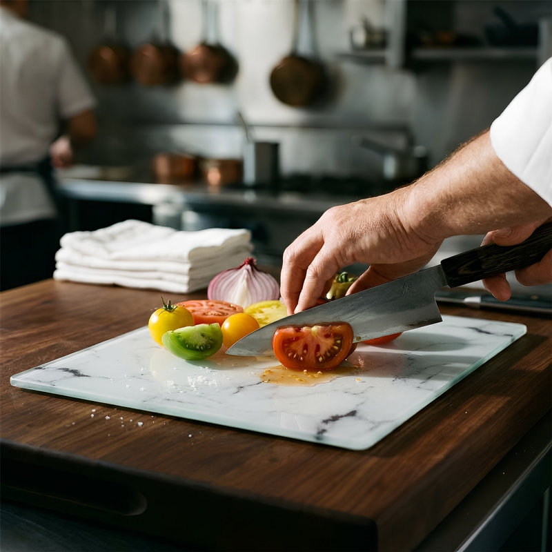 Harbour Housewares - Rectangular Glass Chopping Board, 30 W cm x 20 L cm
