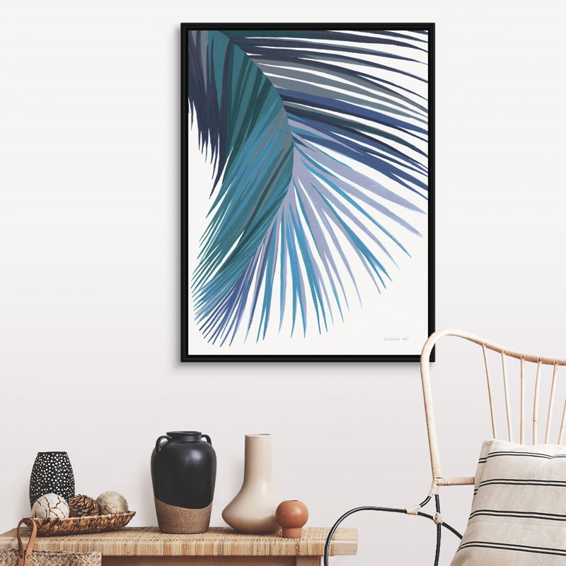 Art rétro sur toile rétro Big Leaf II, Toile avec cadre noir, H 42 po x l 32 po