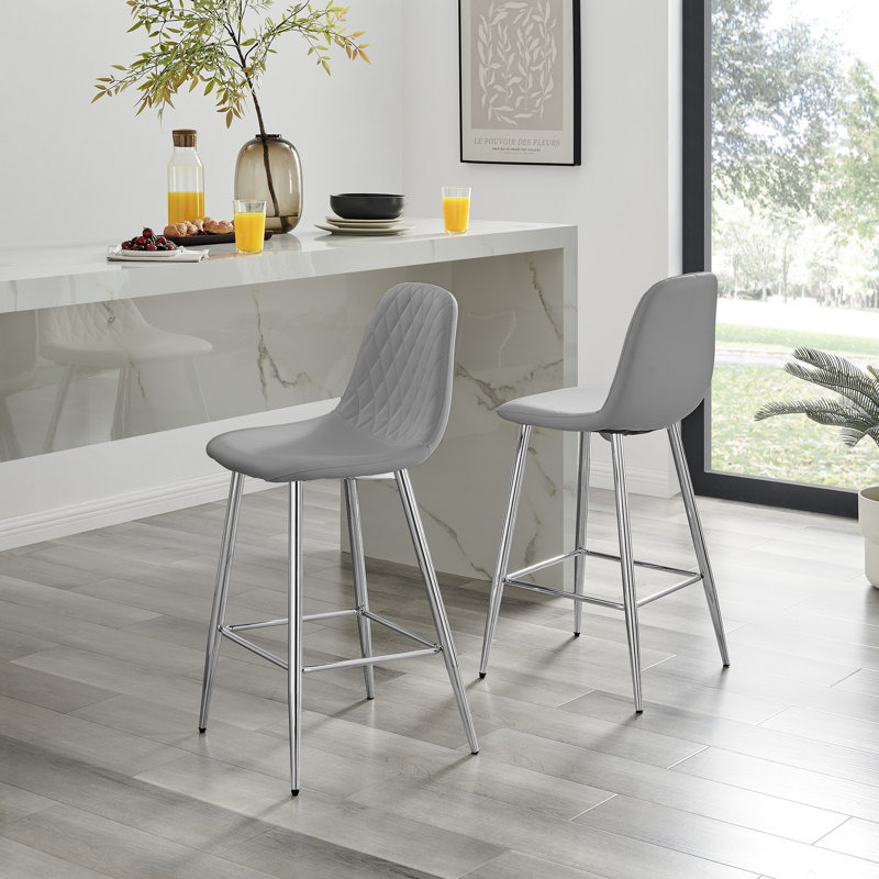 Tabouret de bar Morral Luxury, Gris, Argent