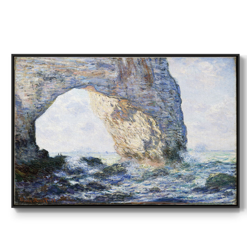 Monet, reproduction d'art encadrée sur toile par Claude Monet, H 25 po x l 37 po x P 2 po, Noir