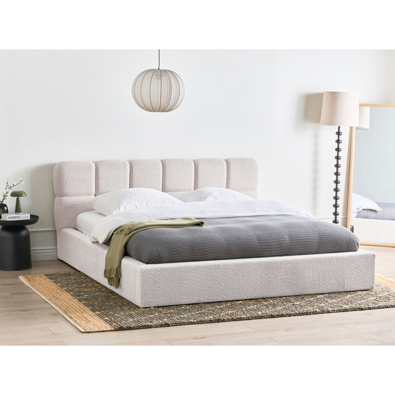 Ottoman Bed Boucle Chandale Light Beige, Super King (6')