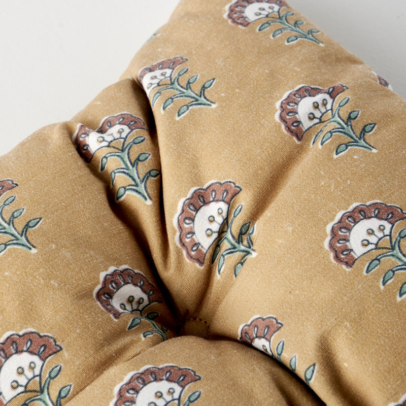 Coussin de chaise Indian moutarde, Moutarde / floral