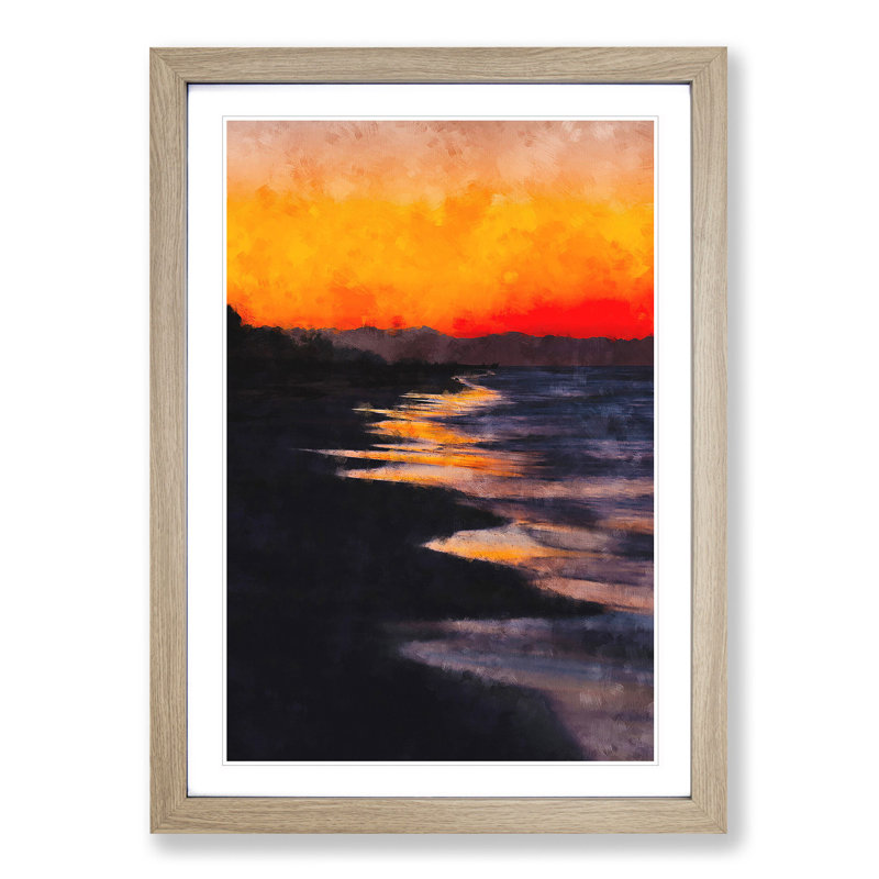 Beauty of the Beach - Picture Frame Graphic Art Print, 63cm H x 45cm W x 2cm D, Oak Framed