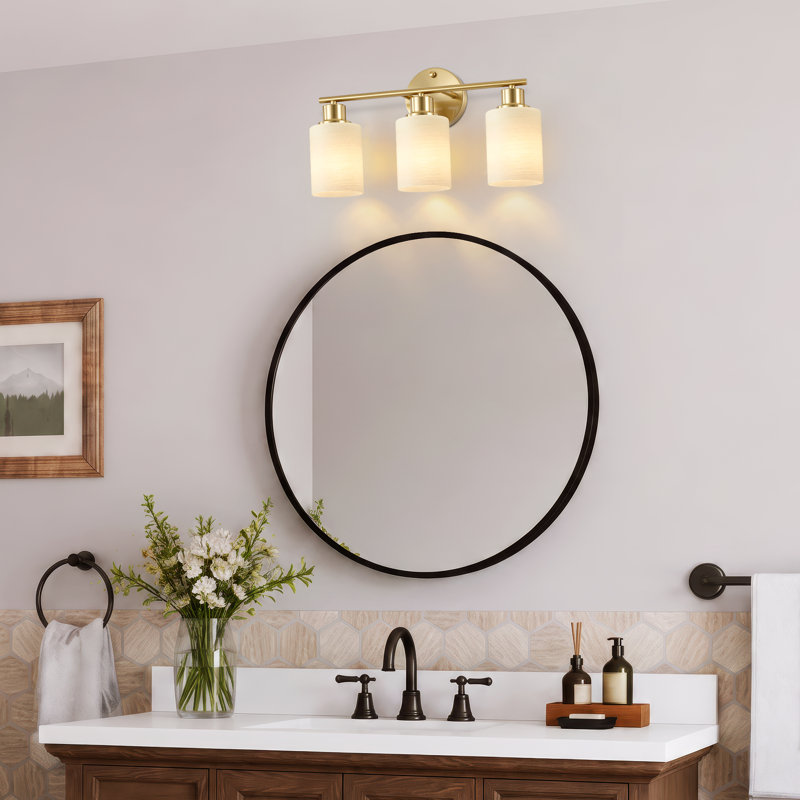 Vanity Light, Gold & White, 3