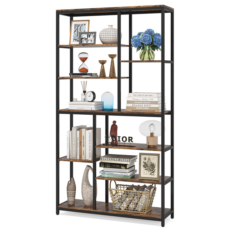 508cm H x 254cm W Bookcase, Brown/Black