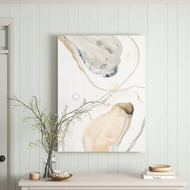 Ocean Oysters IV - Print on Canvas Sand & Stable Size: 12 H x 8 W x 1 D, Format: Wrapped Canvas