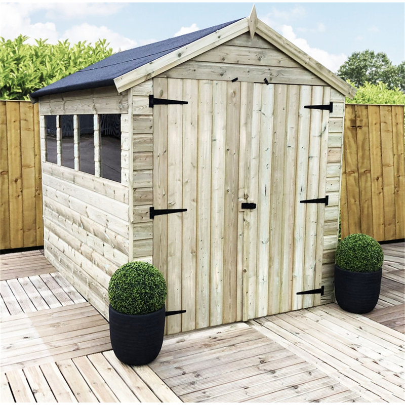 Ruella 8 ft. W x 8 ft. D Solid Wood Garden Shed