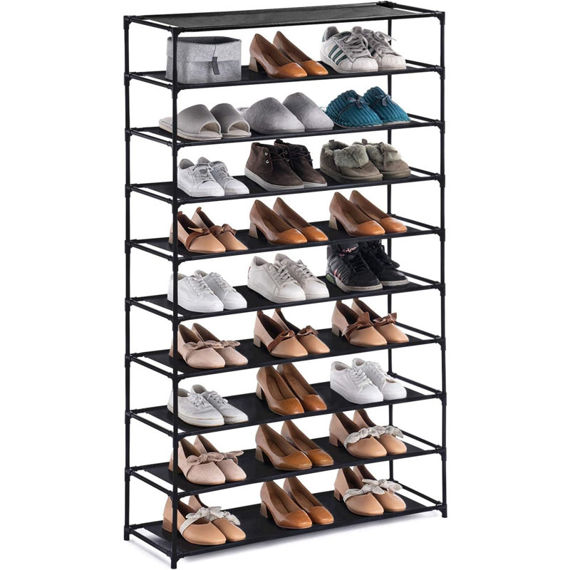 50 Pair Stackable Shoe Rack, Black