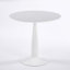 Table à piédestal 31,5 pouces de style Mid-Century moderne, table de salle à manger multifonctionnelle pour 4 à 6 personnes et grande table basse, plateau en panneau de fibres à densité moyenne blanc pour le salon, la cuisine et le bureau