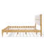 Lit très grand en bois massif avec tête de lit tapissier en molleton, pieds fuselés, support central, grand espace de rangement sous le cadre en caoutchouc, panneaux latéraux, pieds pour plus de soutien et de style-1000975303