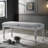 Salines Upholstered Turned Leg Dining Bench, Rustic White