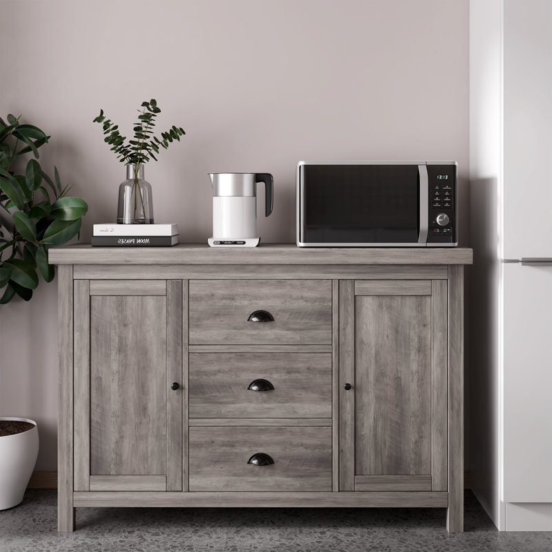 Buffet 3 tiroirs 51,97 po Antoneisha, gris