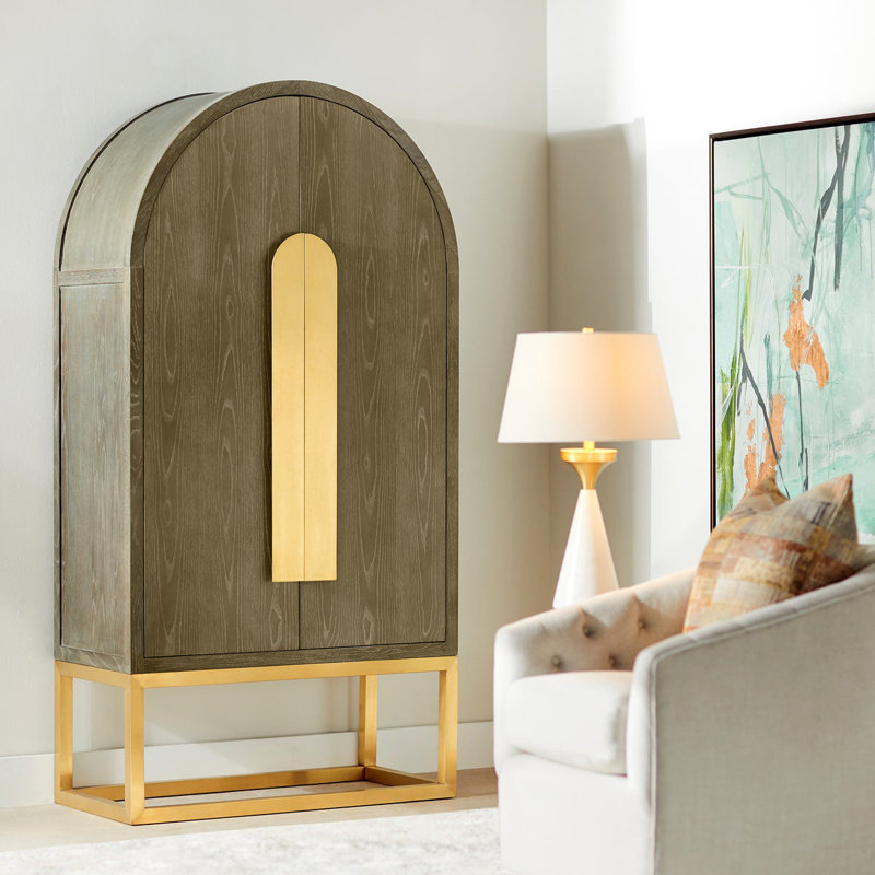 Elegant Gold and White Transitional Table Lamp
