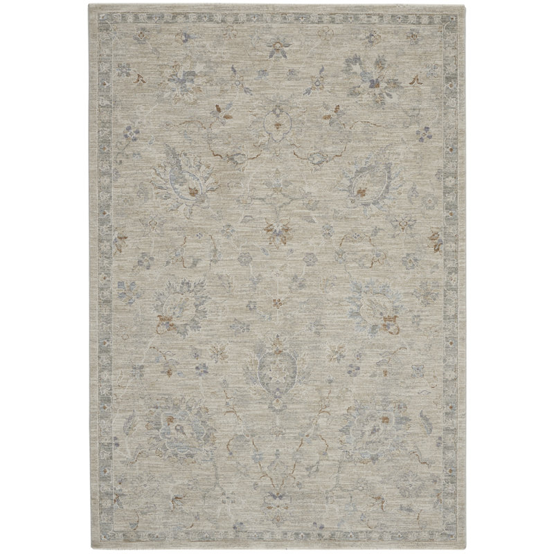 Tapis traditionnel gris Ryann, Rectangle 5 pi 3 po x 7 pi 8 po