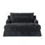 Canapé-lit en chenille, canapé Cama de 59,5 pouces, canapé-lit, canapé-causeuse, canapé décontracté avec surface texturée et deux coussins, convient au salon, noir-1306559182