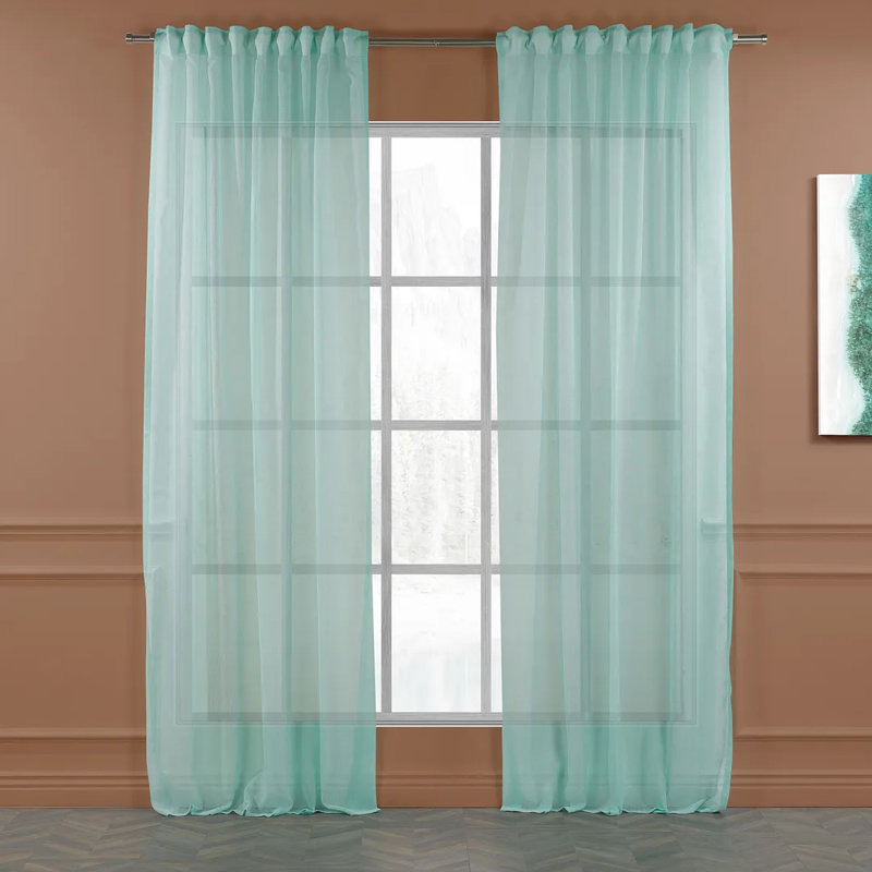 Rideaux extra larges et extra longs, L 100 po x L 300 po, Bleu sarcelle / vert