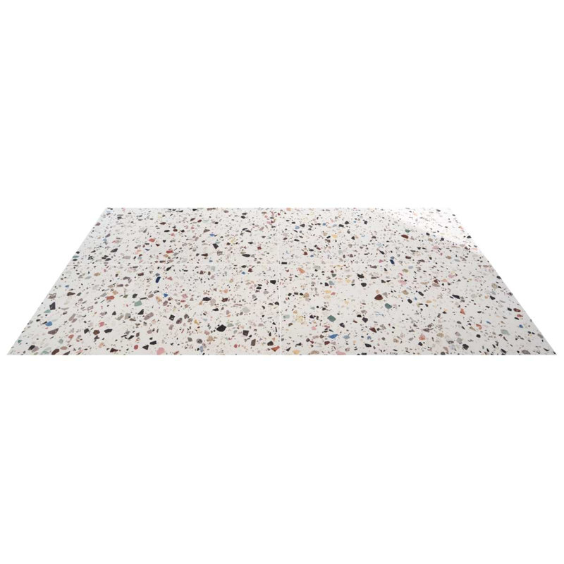 Bejeweled 24x48 Terrazzo Look Polished Porcelain Tile, White Multicolor