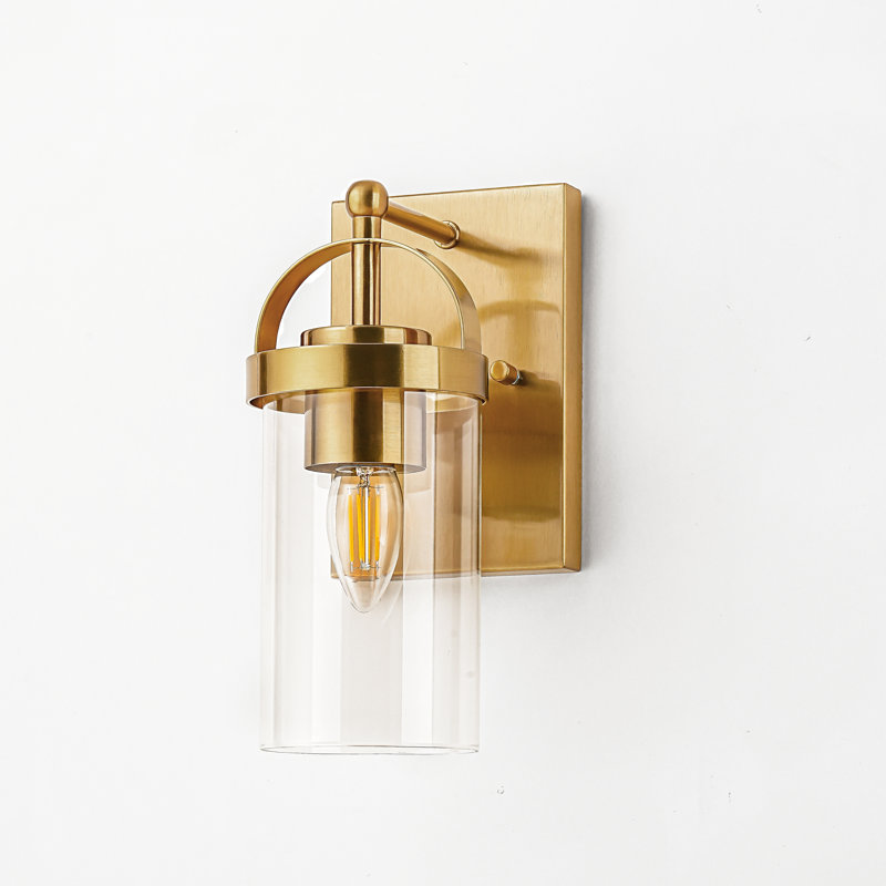 1-light Wall Sconce Cylindrical with Clear Glass, 1 Light