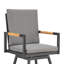 Tabouret de bar rotatif pour l'extérieur en aluminium noir avec coussins gris foncé Riggs - ensemble de 4