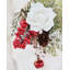 Ensemble de 2 décorations de Noël enneigées 3,9 "avec baies rouges et cloche (ensemble de 2 pièces)