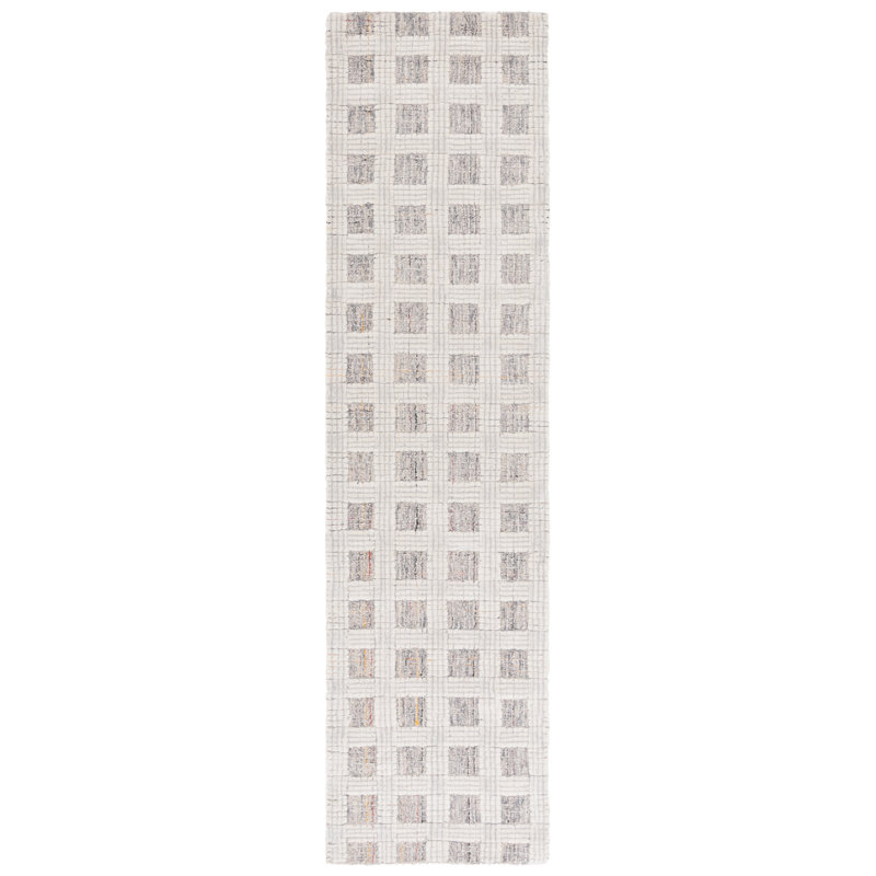 Tapis en laine touffeté à la main Ebony, Tapis de couloir 2 pi 3 po x 9 pi