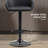 HOMCOM Adjustable Bar Stools, Swivel Counter Height Barstools with Footrest and Back, PU Leather and Steel Round Base, for Kitchen Counter and Dining Room, Set of 2, Black