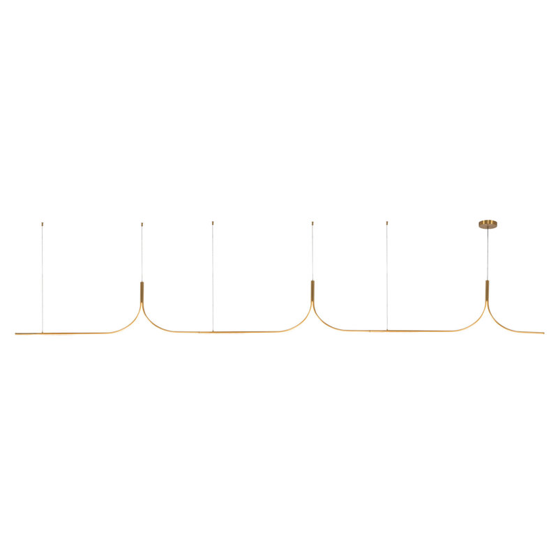 Thread 15-ft Gold dimmable LED Linear Pendant, 15-ft, Brushed Gold-UNV-010-RT