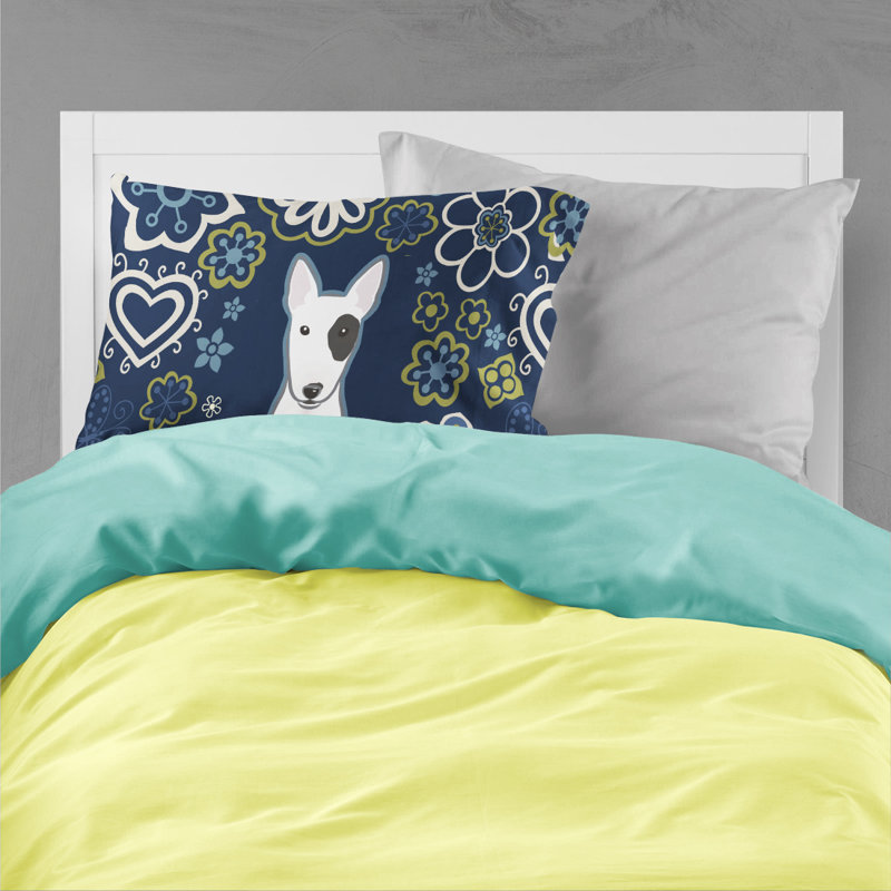 Taie d’oreiller floral, Bull-terrier